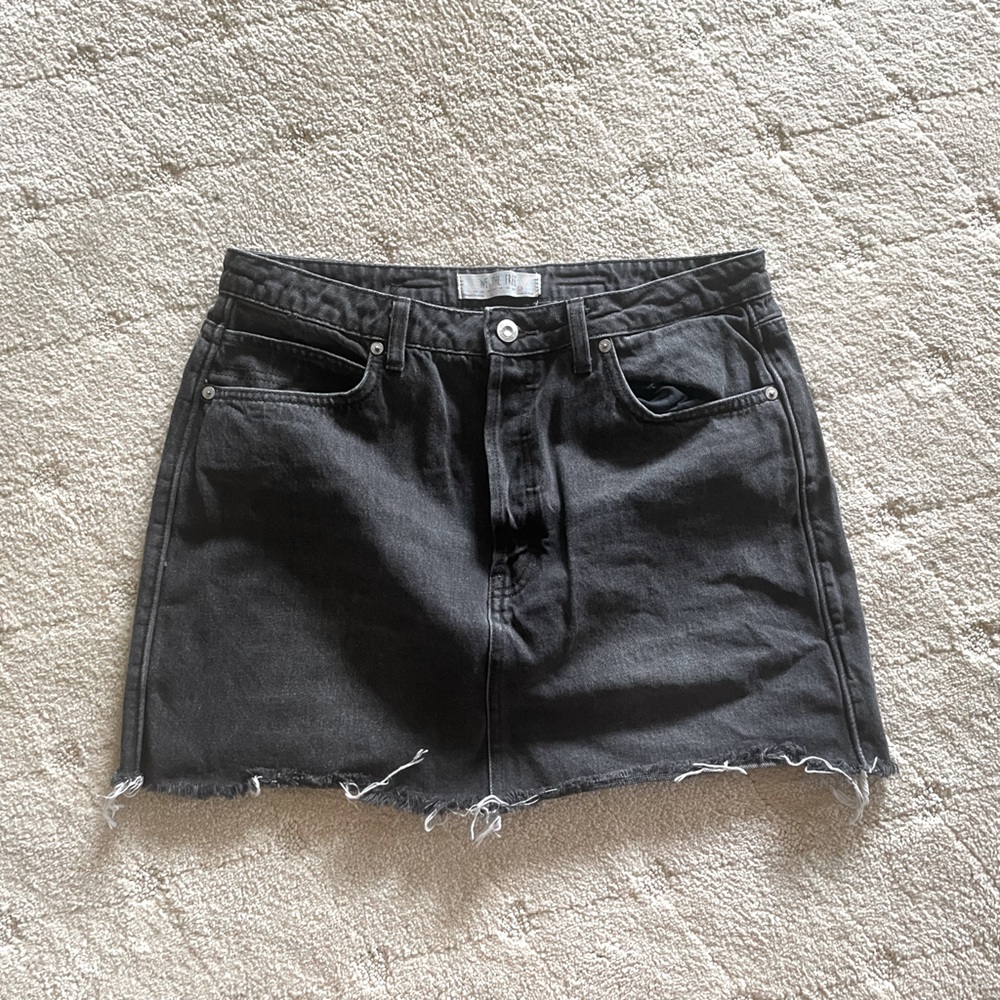 FP We The Free gray denim mini skirt